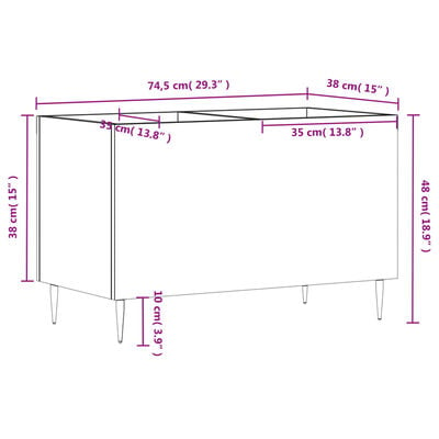 vidaXL Armoire à disques blanc 74,5x38x48 cm bois d'ingénierie