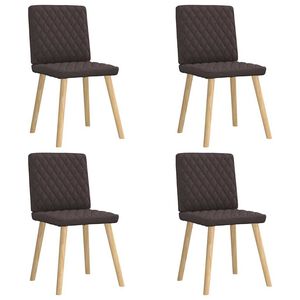 vidaXL Chaises &agrave; manger lot de 4 marron fonc&eacute; tissu