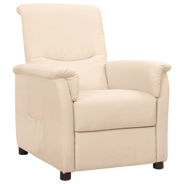 vidaXL Fauteuil Cr&egrave;me Tissu