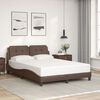 vidaXL Cadre de lit sans matelas Zadar marron 140x190 cm similicuir