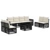 vidaXL Ensemble de canap&eacute; de jardin 9 pc Noir et blanc cr&egrave;me polyrotin