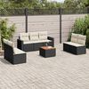vidaXL Salon de jardin 8 pcs avec coussins noir r&eacute;sine tress&eacute;e