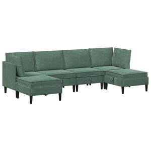 vidaXL Ensemble de meubles pour le salon 6 pc Vert Mer Velours