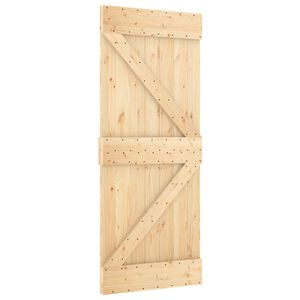 vidaXL Porte coulissante NARVIK Naturel et noir 85 x 210 cm (152,5 cm)