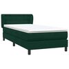 vidaXL Sommier &agrave; lattes de lit et matelas vert fonc&eacute; 90x220 cm velours