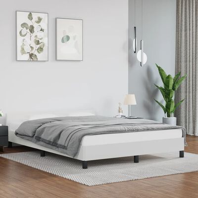 vidaXL Cadre de lit avec tête de lit Blanc 140x190 cm Similicuir