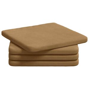 vidaXL Coussins de si&egrave;ge 4 pc Velours Marron 40 x 40 x 3 cm