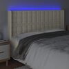 vidaXL T&ecirc;te de lit &agrave; LED Cr&egrave;me 163x16x118/128 cm Similicuir