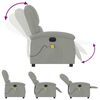 vidaXL Fauteuil inclinable &eacute;lectrique de massage gris clair velours