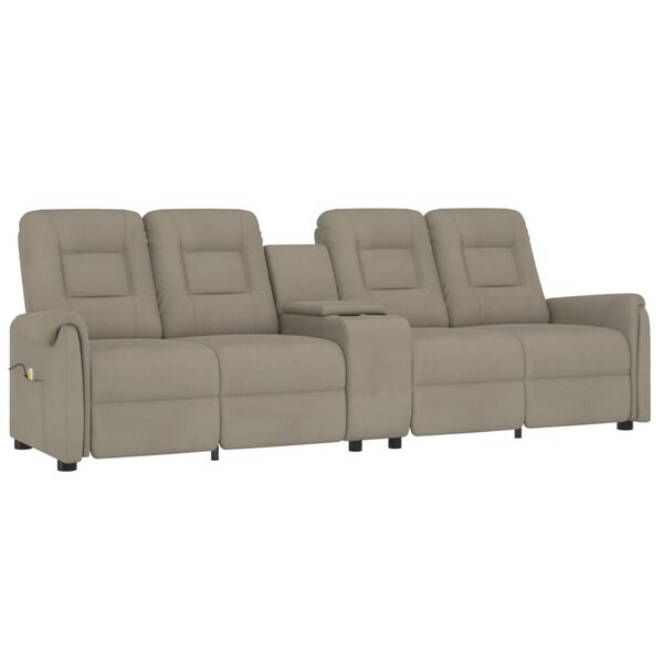 vidaXL Fauteuil de massage inclinable porte-gobelet 4places gris clair