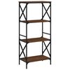 vidaXL Biblioth&egrave;que 4 niveaux ch&ecirc;ne brun 59x35x132cm bois d'ing&eacute;nierie