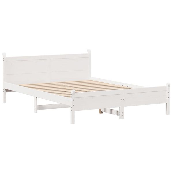 vidaXL Cadre de lit sans matelas blanc 140x200 cm bois de pin massif