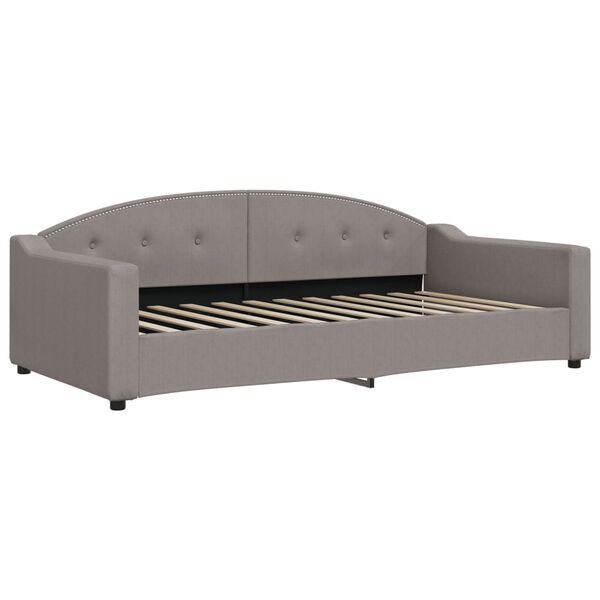 vidaXL Lit de jour avec matelas taupe 100x200 cm tissu