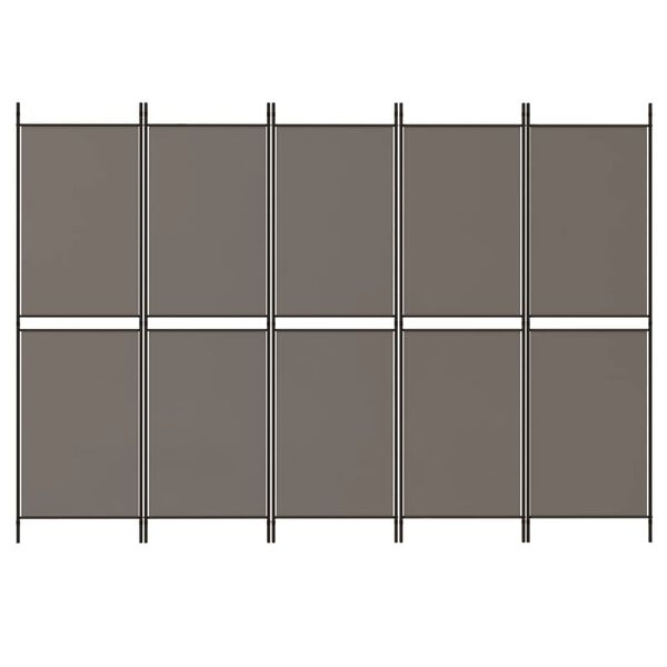 vidaXL Cloison de s&eacute;paration 5 panneaux Anthracite 250x200 cm Tissu
