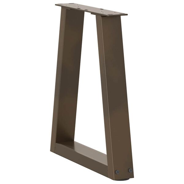 vidaXL Pieds de table basse en forme de V, 2 pièces, acier naturel, 28 x (42-43,3) cm