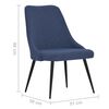 vidaXL Chaises &agrave; manger lot de 4 bleu tissu
