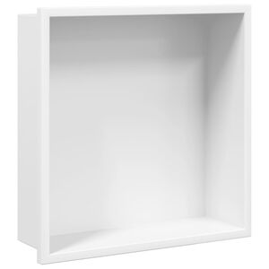 vidaXL Niche de douche blanc mat 32x32x9 cm acier inoxydable