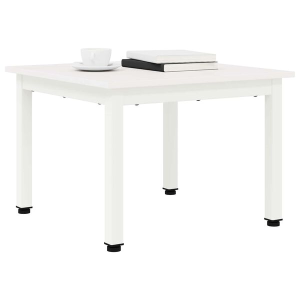 vidaXL Table basse Blanc 50 x 50 x 36 cm Bois de pin massif