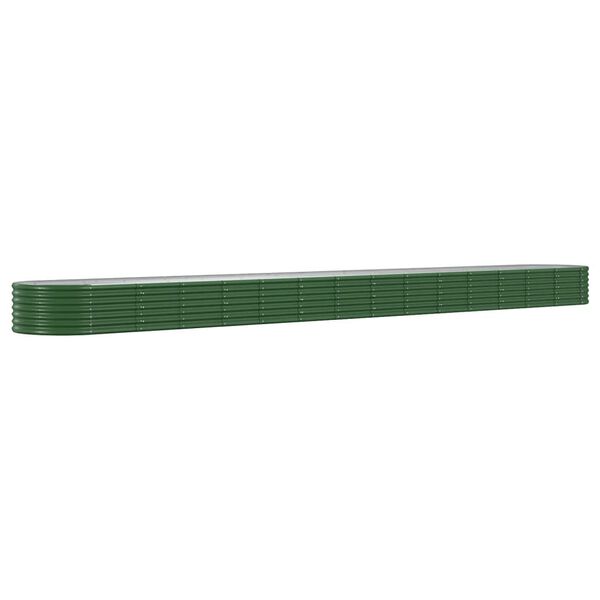 vidaXL Lit sur&eacute;lev&eacute; de jardin Acier galvanis&eacute; 620x80x36 cm Vert
