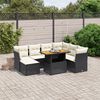 vidaXL Salon de jardin 8 pcs avec coussins noir r&eacute;sine tress&eacute;e