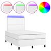 vidaXL Sommier &agrave; lattes de lit matelas LED blanc 120x190 cm similicuir