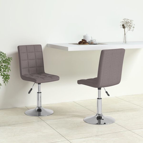 vidaXL Chaises pivotantes &agrave; manger lot de 2 taupe tissu