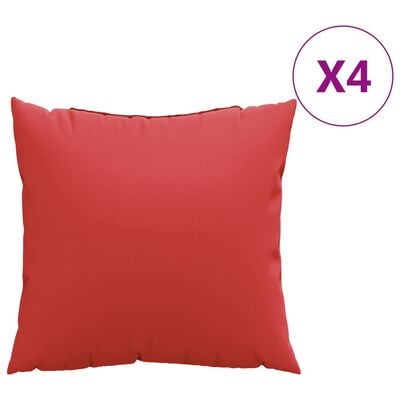 vidaXL Coussins décoratifs lot de 4 rouge 50x50 cm tissu