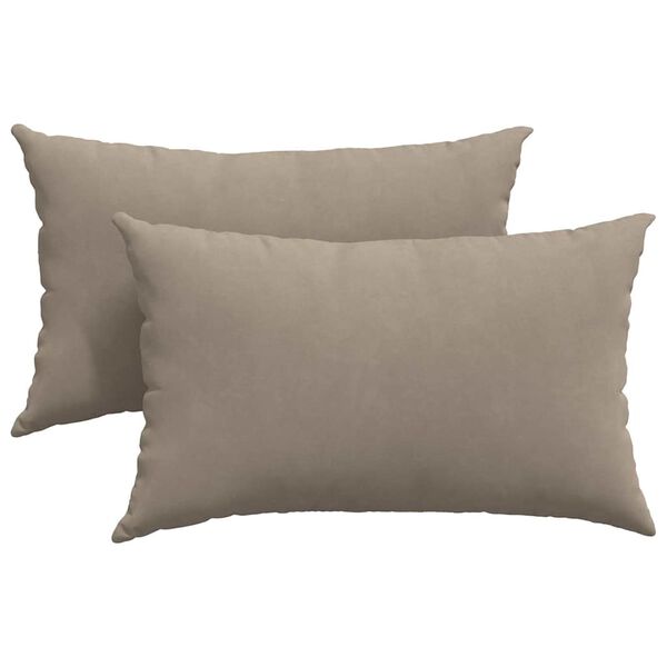 vidaXL Coussins de canap&eacute; 2 pcs Taupe 50 x 30 cm tissu