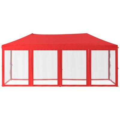 vidaXL Tente de réception pliable avec parois Rouge 3x6 m