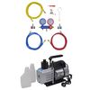 vidaXL Pompe &agrave; vide 50 L/min avec manom&egrave;tre &agrave; 2 voies en kit d'outils