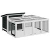 vidaXL Clapier gris 144x123x67,5 cm bois de pin massif