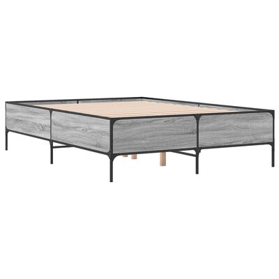 vidaXL Cadre de lit sans matelas sonoma gris 120x200 cm