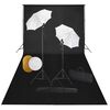 vidaXL Kit de studio photo avec lampes toile de fond et r&eacute;flecteur