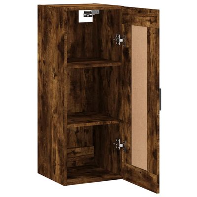 vidaXL Armoire murale chêne fumé 34,5x34x90 cm bois d'ingénierie