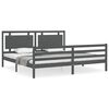 vidaXL Cadre de lit sans matelas gris 200x200 cm bois massif