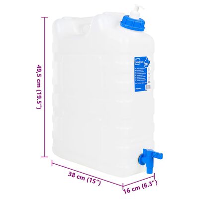 vidaXL Bidon d'eau avec robinet distributeur de savon 20 L plastique