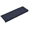 vidaXL Tapis d'escalier autocollants 15 pièces 65 x 21 x 4 cm Bleu Bord rectangulaire