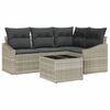 vidaXL Ensemble de canap&eacute; de jardin 5 pc Gris clair polyrotin
