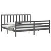 vidaXL Cadre de lit sans matelas gris 200x200 cm bois massif de pin