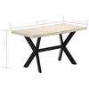 vidaXL Table &agrave; d&icirc;ner 140 x 70 x 75 cm Bois de manguier massif blanchi