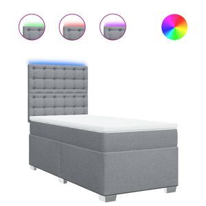 vidaXL Sommier &agrave; lattes de lit avec matelas gris clair 80x200 cm tissu