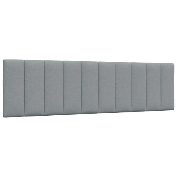 vidaXL Coussin de t&ecirc;te de lit Hanko gris clair 180 cm tissu