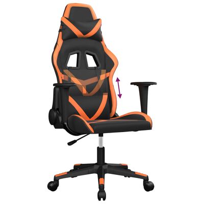 vidaXL Chaise de jeu Noir et orange Similicuir