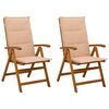 vidaXL Chaises de jardin inclinables 2 pc Naturel Bois d'Acacia Massif
