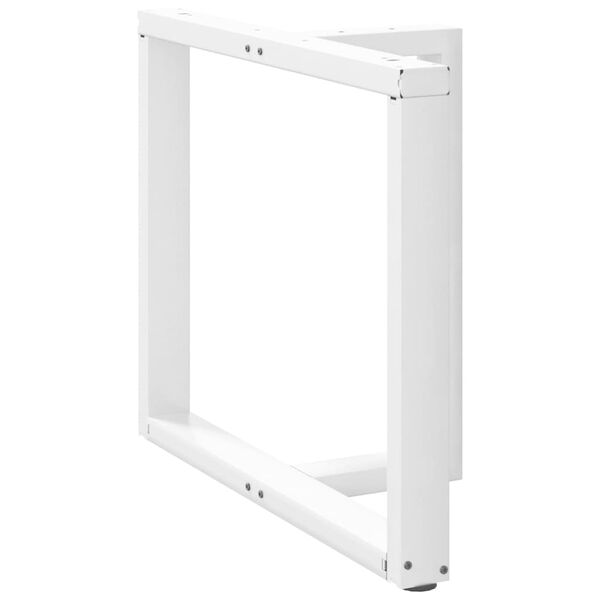 vidaXL Pieds de table &agrave; manger en T, 2 pi&egrave;ces, blanc, 90 x 35 x (72-73) cm, acier