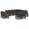 vidaXL Ensemble de canap&eacute; de jardin 11 pc Gris et Gris fonc&eacute; polyrotin