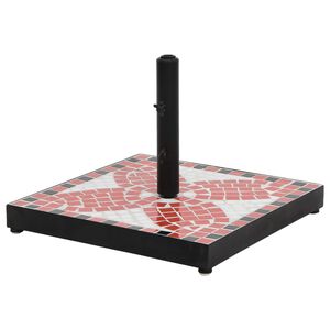 vidaXL Base de parasol terre cuite et blanc carr&eacute; 12 kg