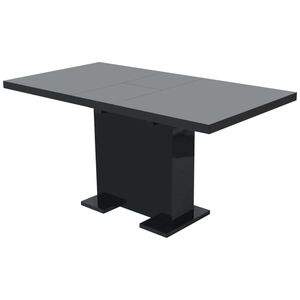 vidaXL Table &agrave; manger extensible noir brillant