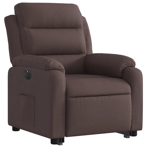 vidaXL Fauteuil inclinable &eacute;lectrique marron fonc&eacute; tissu