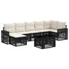 vidaXL Ensemble de canap&eacute; de jardin 8 pc Noir et blanc cr&egrave;me polyrotin